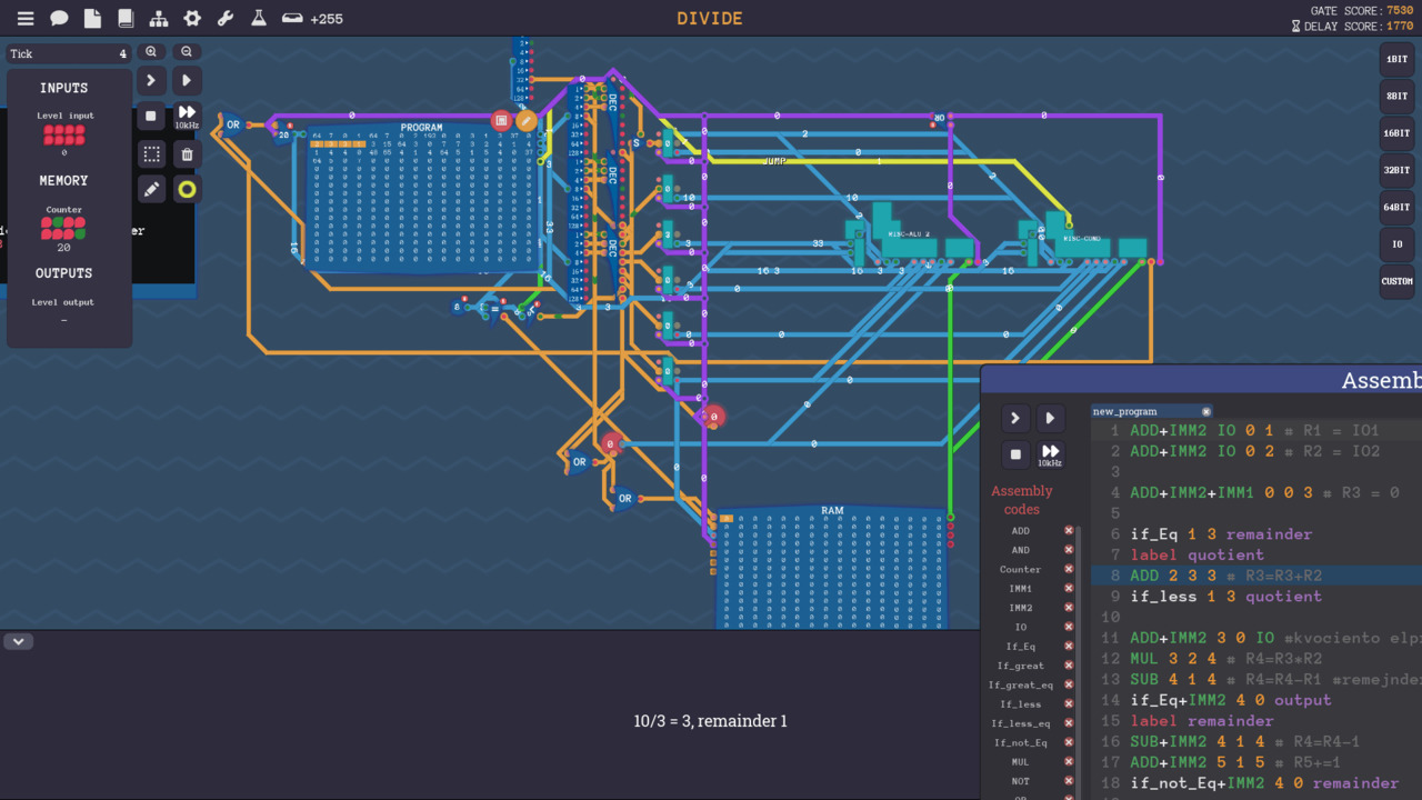 Screenshot from debugging my processor in Turing Complete